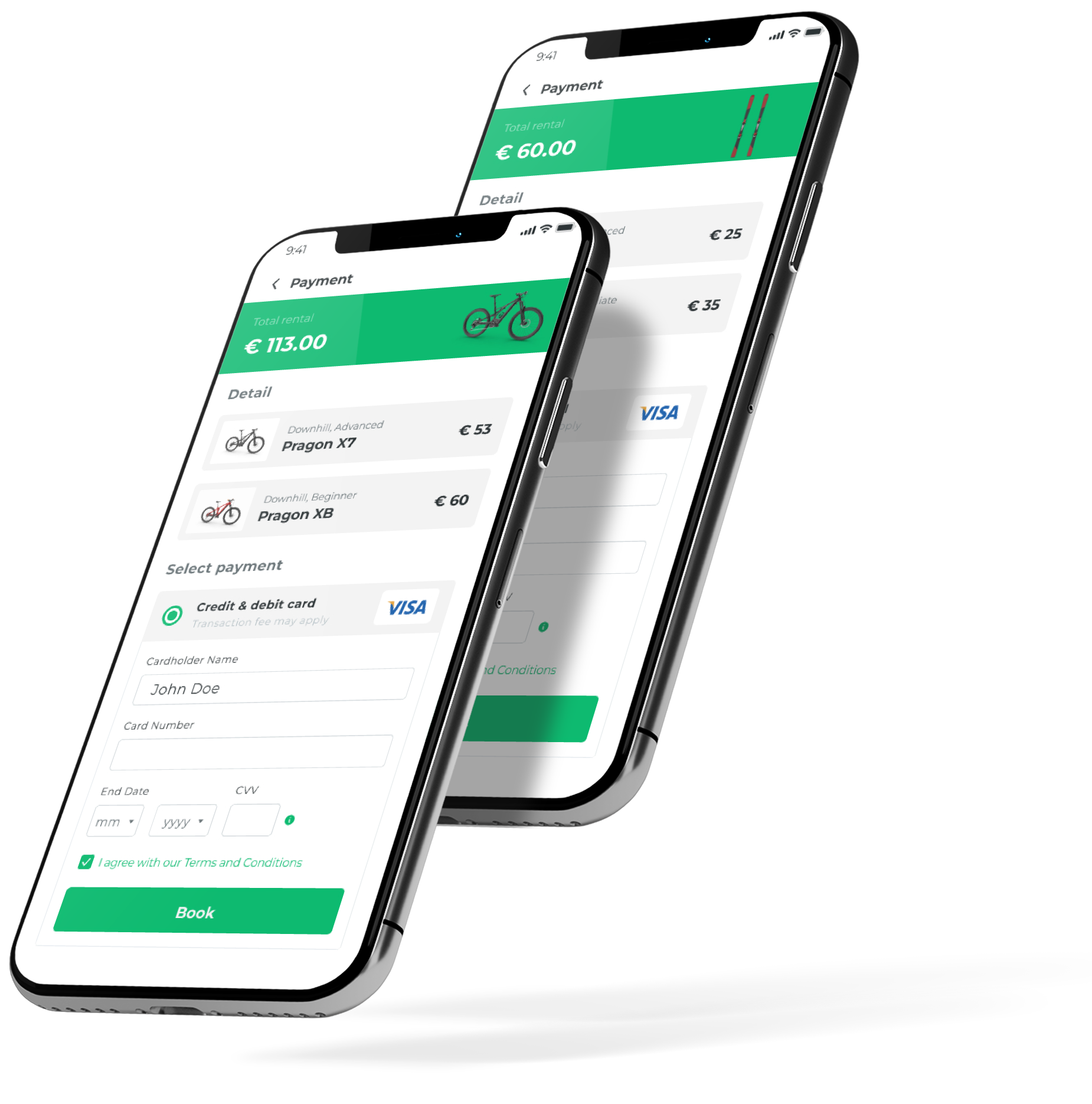 E-Bike and Ski Rental Application Booking