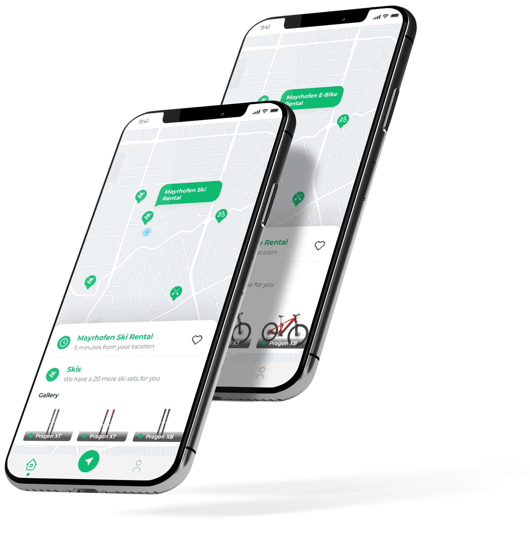 E-Bike and Ski Rental Application Map