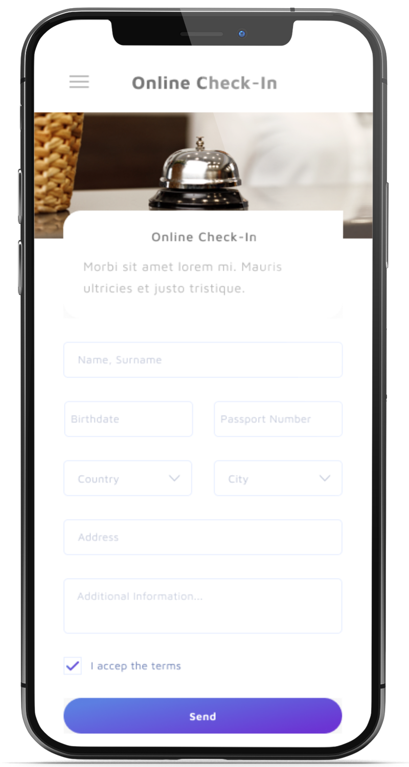 Digital Room Service Online Check-In